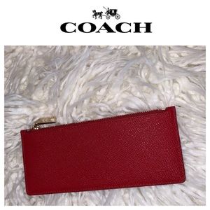 Nwot Coach Slim Leather Eyeglass Case